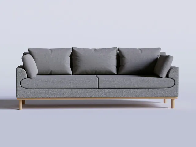 3-Seater Fabric Sofa - Grey